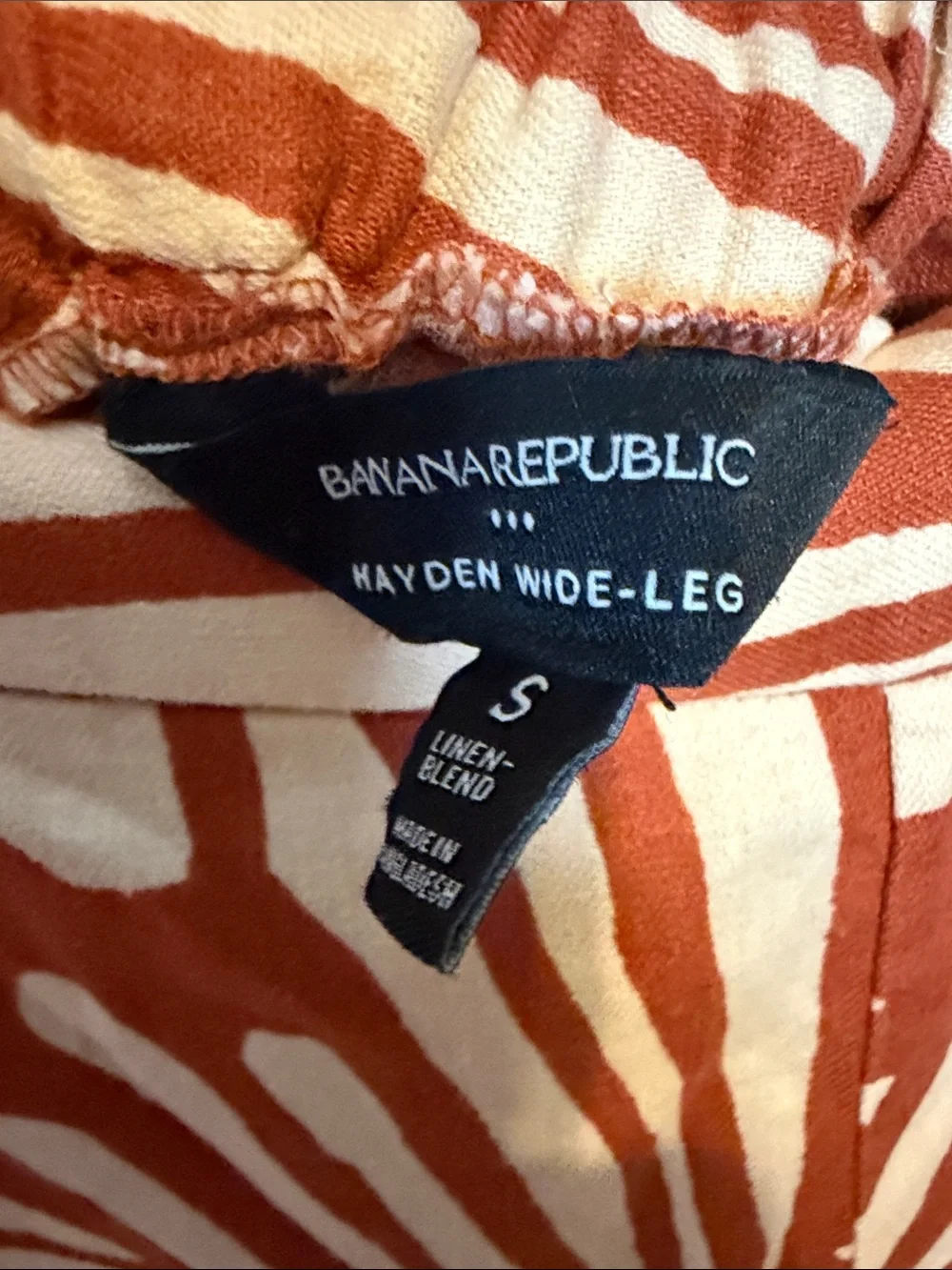Banana Republic HAYDEN WIDE-LEG LINEN-BLEND PULL-ON PANT Size Small